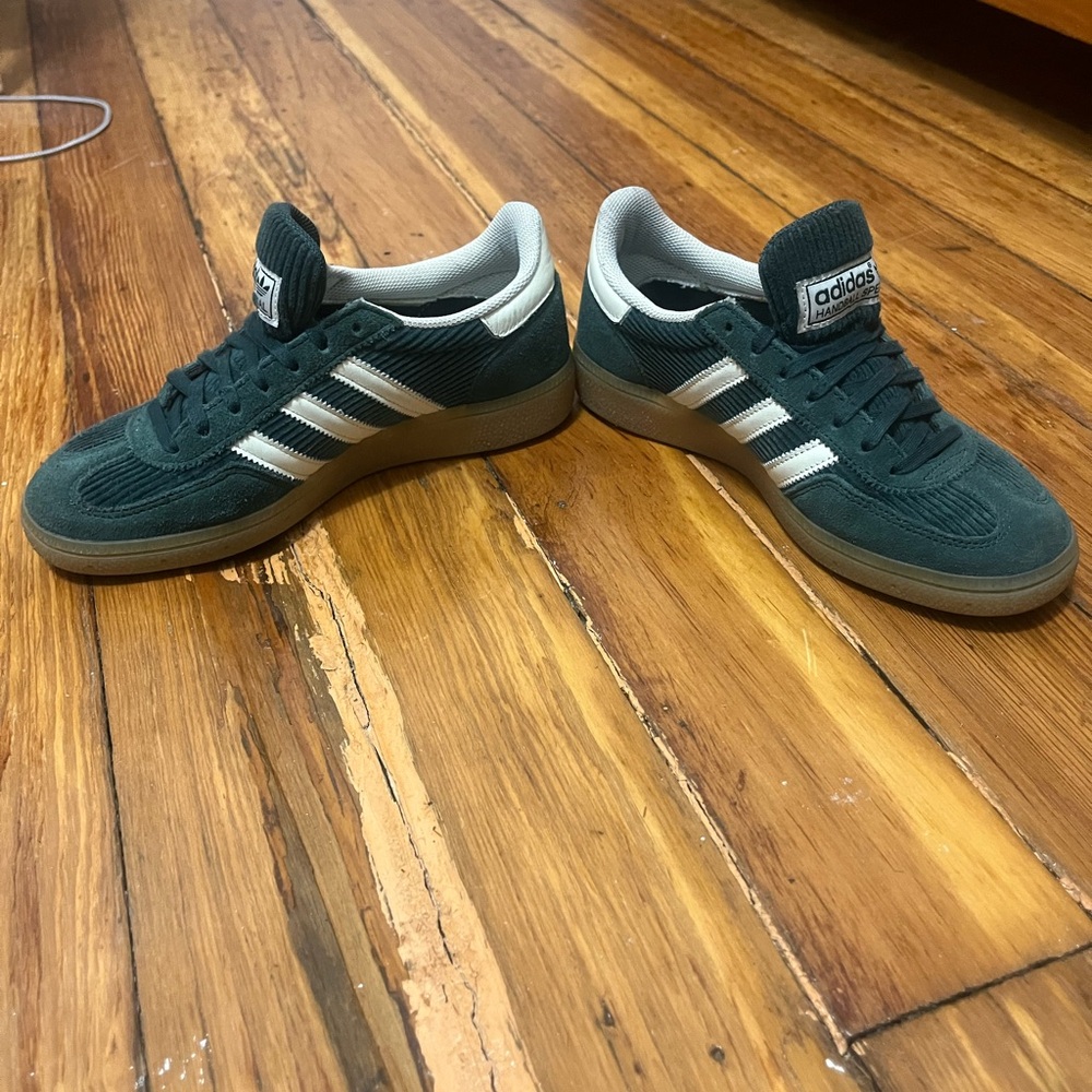 Adidas Forest Green and White Sneakers